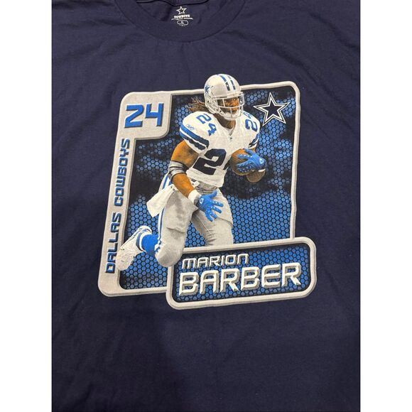 NWT Cowboys Authentic Apparel Dallas Cowboys #24 Marion Barber T Shirt Blue Size - Picture 3 of 7